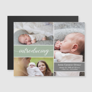 Newborn Baby photos Green birth announcement