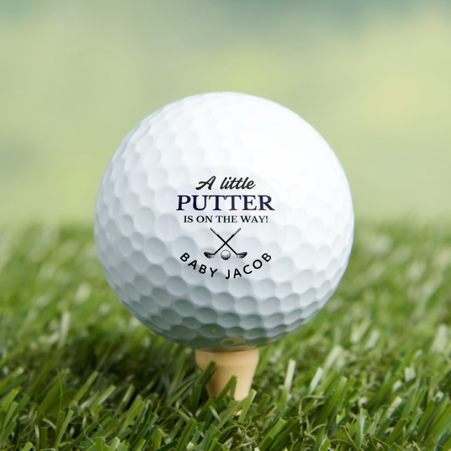 Newborn Baby Shower Favors Keepsake Litte Putter Golf Balls (Insitu Tee)