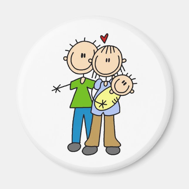 Newborn Baby Stick Figure Magnet (Front)