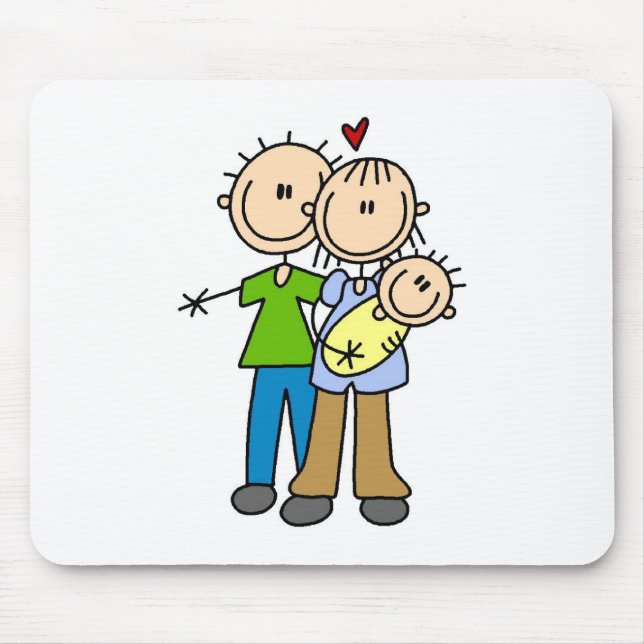 Newborn Baby Stick Figure Mousepad (Front)