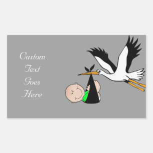 Newborn Baby & Stork Sticker