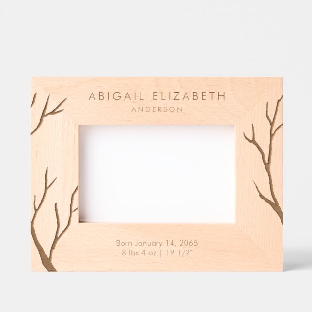 Newborn Birth Details Personalized  Etched Frames (Front)