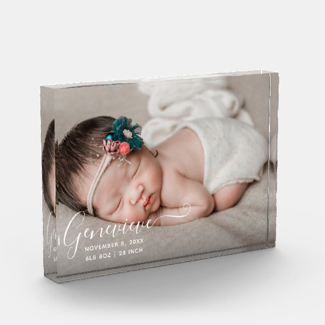Newborn Birth Stats Photo Block (Left)