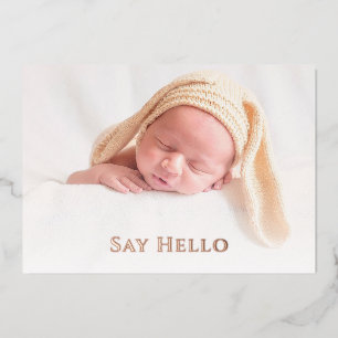 Newborn Custom Photo Cute Simple Hello Baby Birth