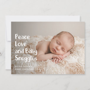 Newborn Cute Photo Baby's First Christmas Holiday Card
