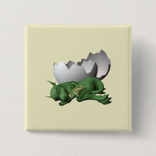 Newborn Dragon 2 Inch Square Button