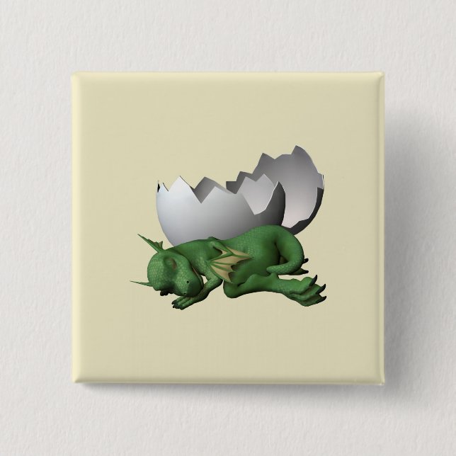 Newborn Dragon 2 Inch Square Button (Front)