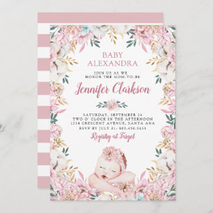 Newborn Floral Baby Shower Invitation