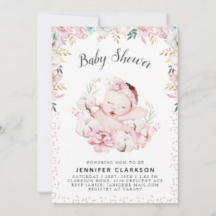 Newborn Floral Baby Shower Invitation