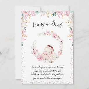 Newborn Floral Bring a Book Invitation