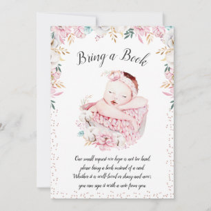 Newborn Floral Bring a Book Invitation