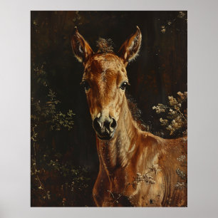 Newborn Foal Painting Poster
