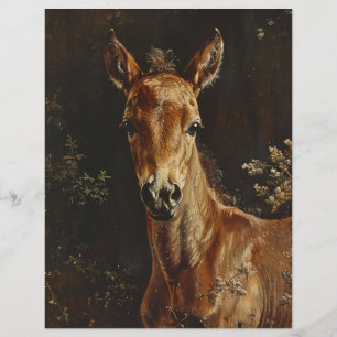 Newborn Foal Painting Scrapbook Paper