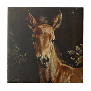 Newborn Foal Painting Tile