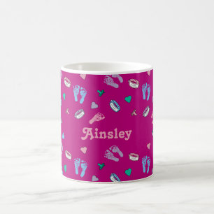 Newborn Footprints Binkies and ID pattern Coffee Mug