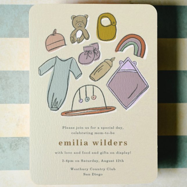 Newborn Illustrations Display Baby Shower Invitation (Creator Uploaded)
