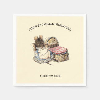 Newborn Mouse & Mother Baby Shower Napkin