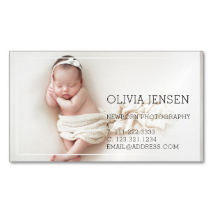 Newborn Photography Baby Photographer Photo Magnetic Business Card