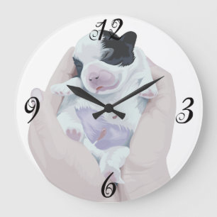 Newborn pup Wall Clock