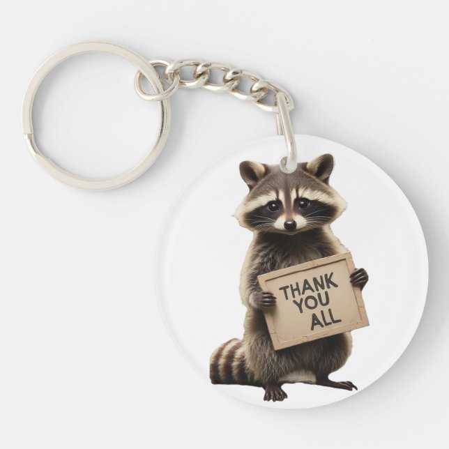 Newborn Raccoon  Keychain (Front)