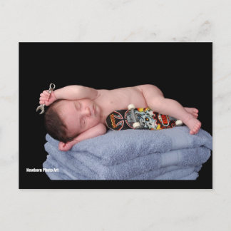 Newborn Skateboard Baby Postcard