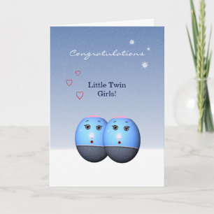 Newborn Twin Girls (photo template) Holiday Card