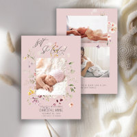 Newborn Wildflower Photo Collage Pink Girl Birth