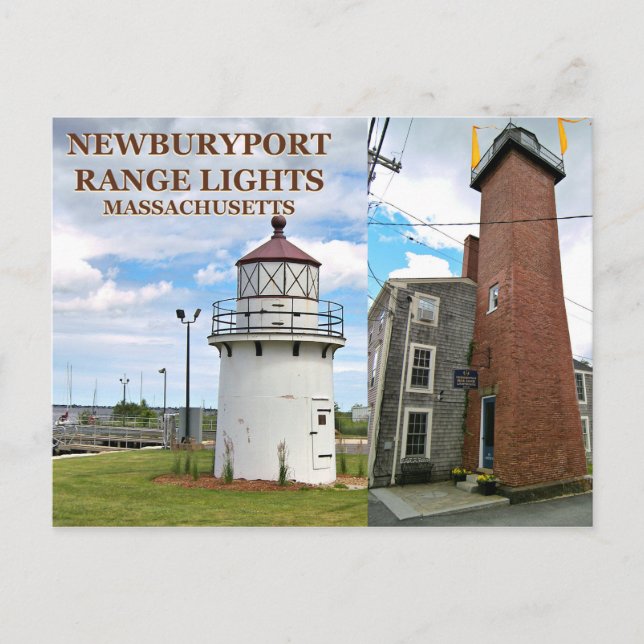 Newburyport Harbour Range Lights, Mass Postcard (Front)