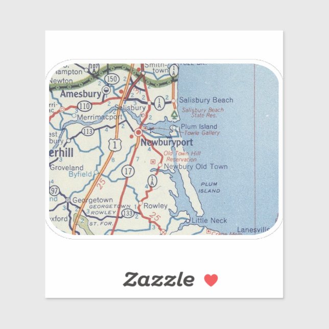 Newburyport MA Vintage Map (Sheet)