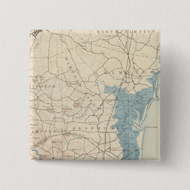 Newburyport, Massachusetts 2 Inch Square Button (Front)