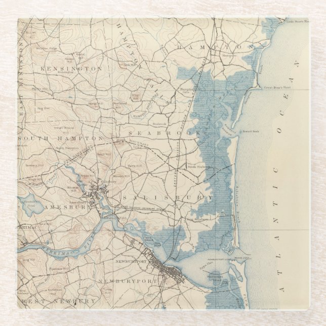 Newburyport, Massachusetts Glass Coaster (Front)