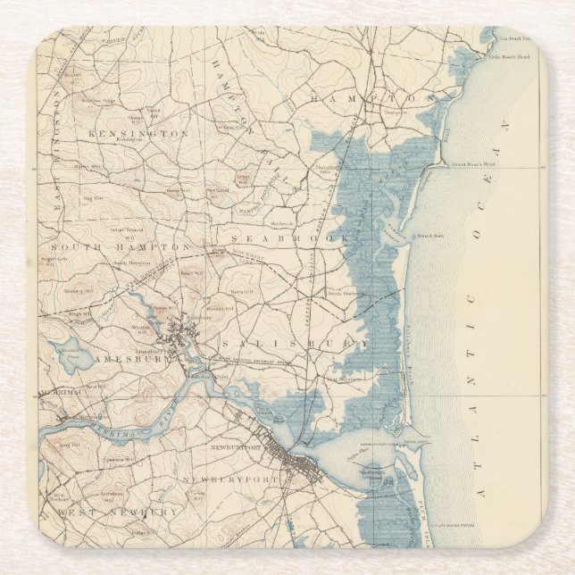 Newburyport, Massachusetts Square Paper Coaster (Front)