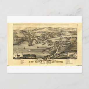 Newcastle & Damariscotta, Maine in 1878 Postcard