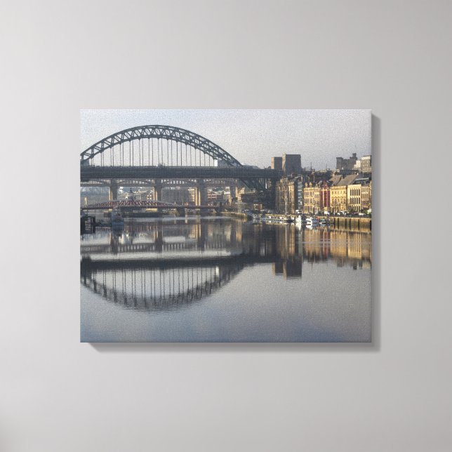 Newcastle Quayside & the Tyne Bridge Canvas Print (Front)