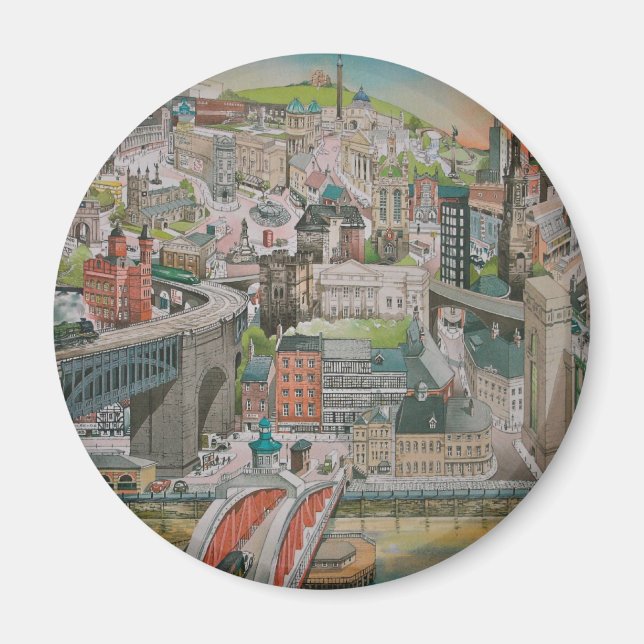 Newcastle upon Tyne through the Years Magnet (Front)