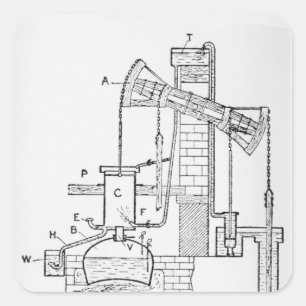 Newcomen's Atmospheric Engine Square Sticker