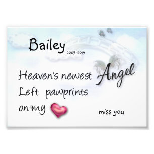 Newest Angel left paw prints on my heart print