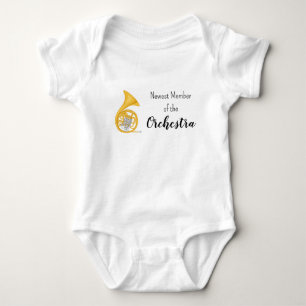 Newest Member of the Orchestra French Horn Baby Bodysuit