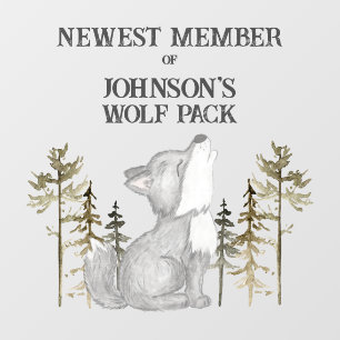 Newest member of the wolf pack nursery decor window cling