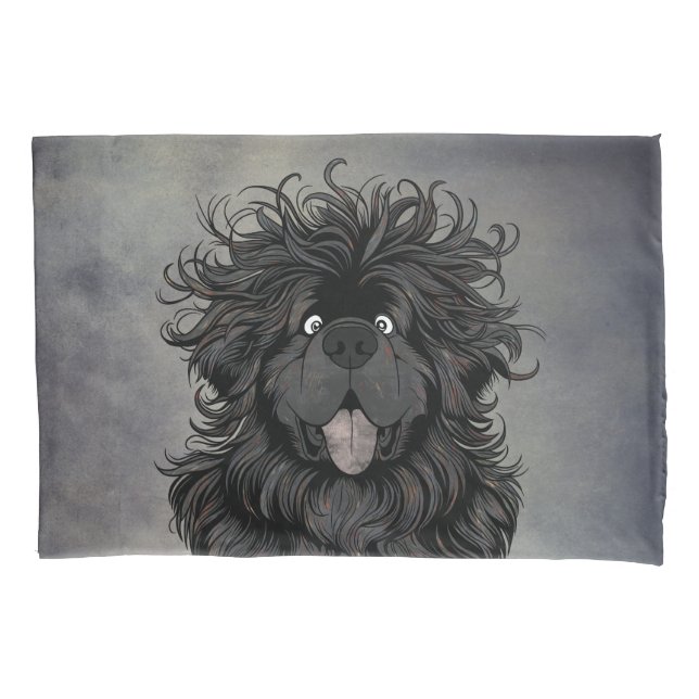 Newf Hair Pillow Case (Front)