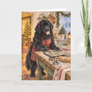 Newfie Cookie Thief Christmas Card