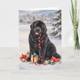 Newfie Gift Thief Christmas Card