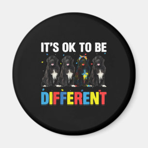 Newfie   It's OK To Be Different   Funny Newfie Magnet