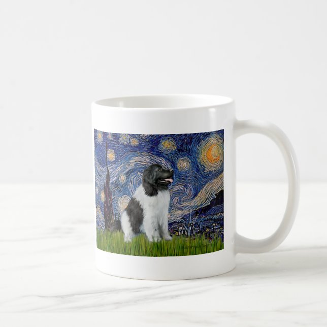Newfie Landseer - Starry Night Coffee Mug (Right)