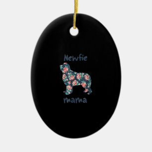 Newfie mama   newfoundland dog mom present ceramic ornament