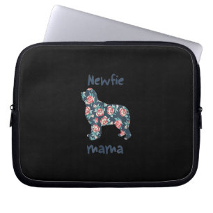 Newfie mama newfoundland dog mom present laptop sleeve
