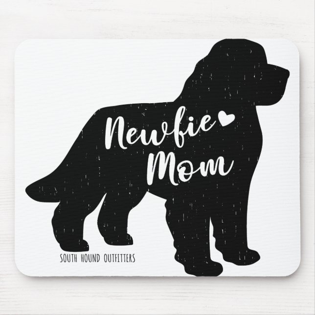 Newfie Mom, Newfoundland Dog Silhouette Mouse Pad (Front)