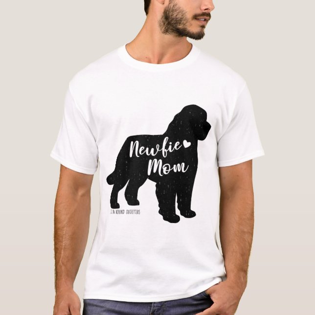 Newfie Mom, Newfoundland Dog Silhouette T-Shirt (Front)