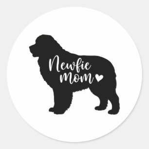 Newfie Mom - Newfoundland Mom - Newfie Dog Moms Classic Round Sticker