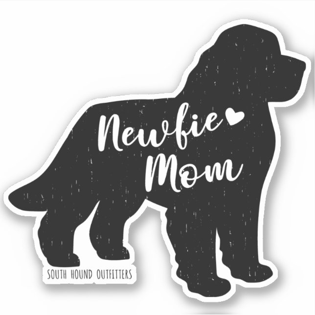 Newfie Mom, Terre-Neuve Autocollant en vinyle coup (Devant)